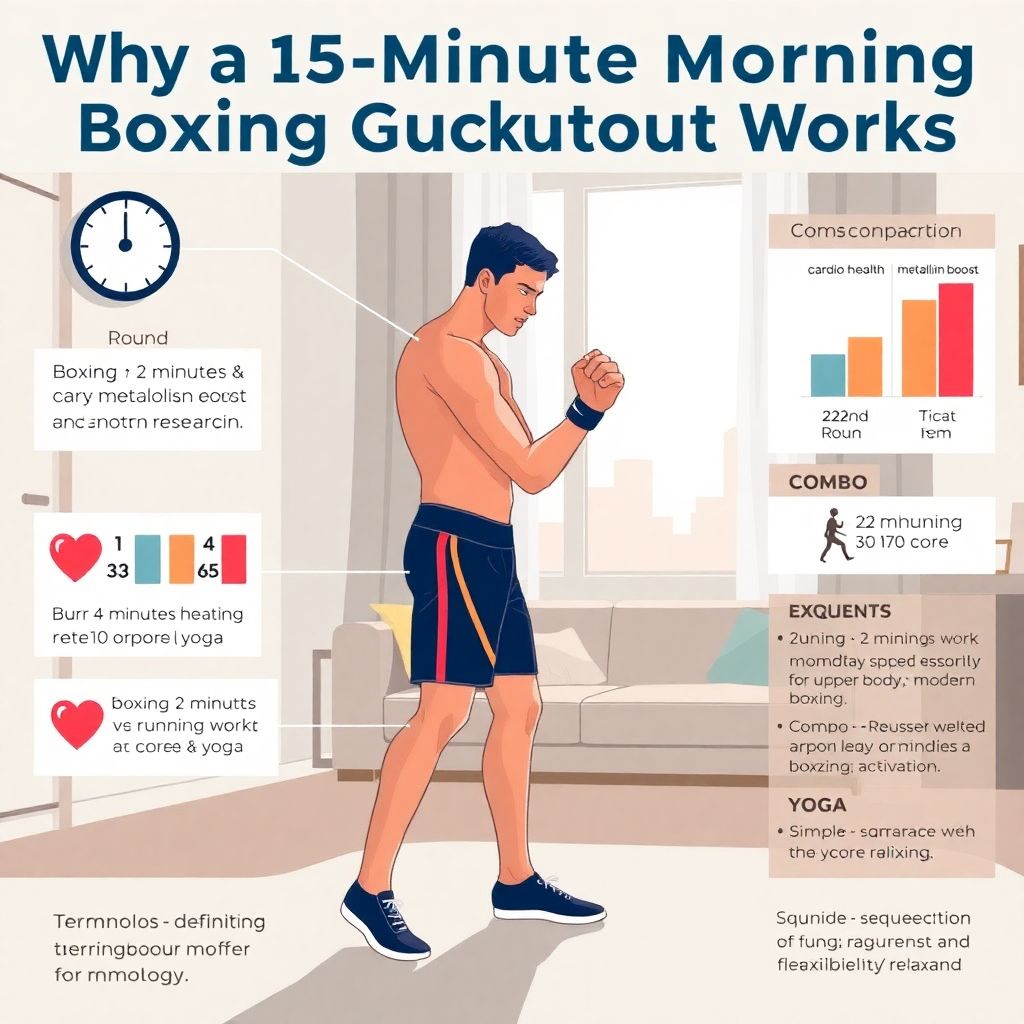 Утренняя 15‑минутная боксёрская тренировка дома для занятых людей