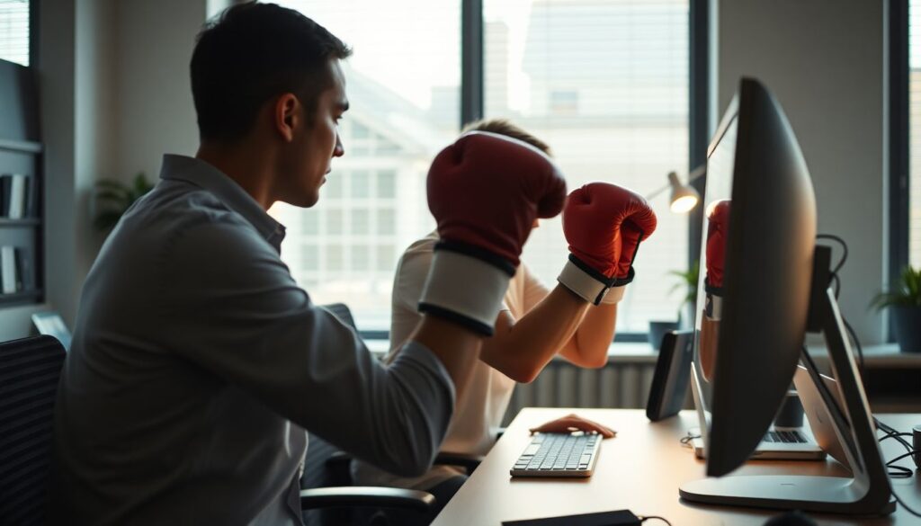 Бокс и работа за компьютером: комплекс упражнений, который спасёт спину, шею и плечи офисного бойца - иллюстрация